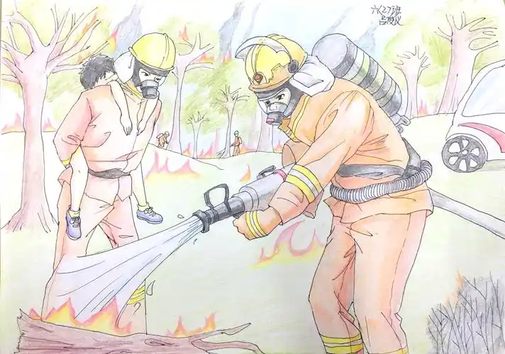 六2班消防安全宣传画
