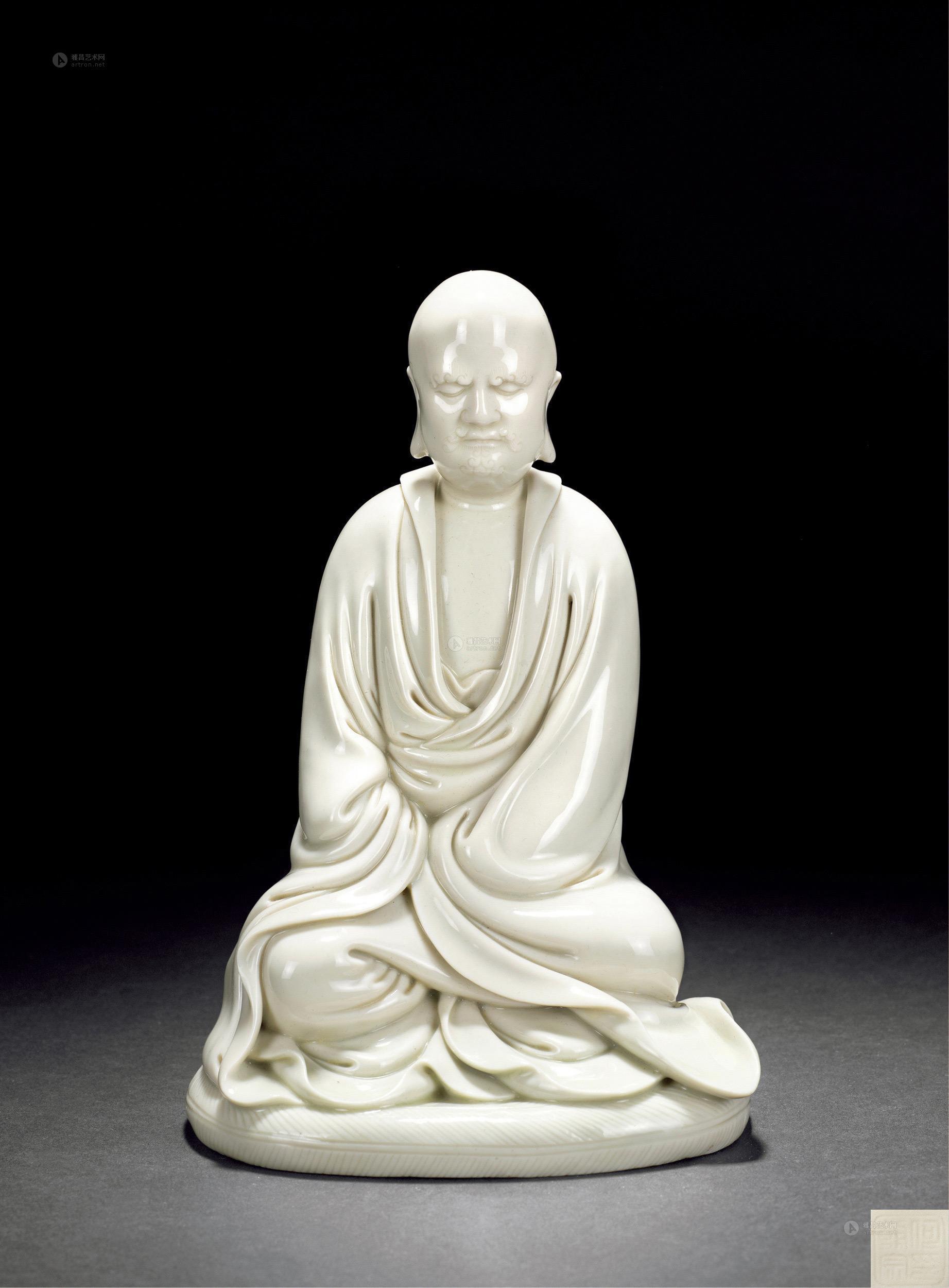 1300 明 "何朝宗"制德化罗汉摆件