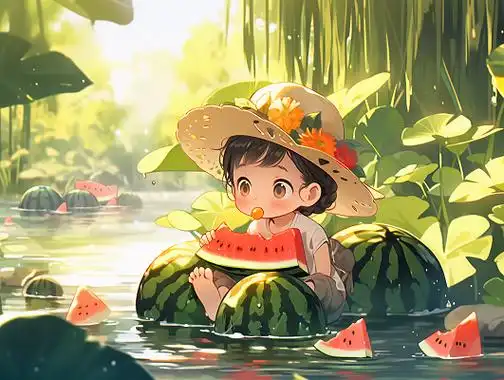 卡通荷花荷叶素材-卡通荷花荷叶图片素材下载-觅知网