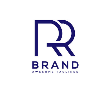 简单字母 rr 字母标志, 企业企业信函 r 标志设计矢量.