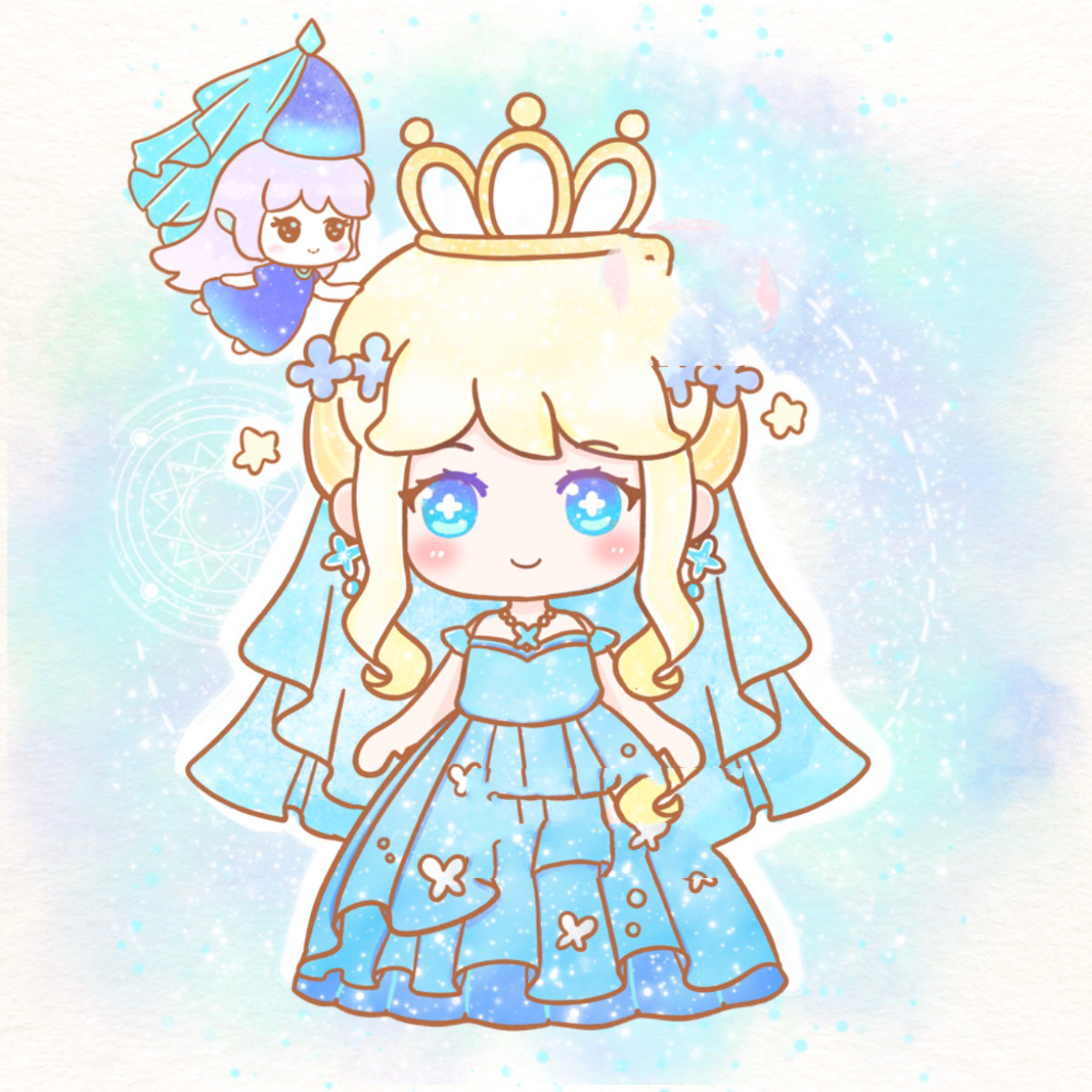 画画分解图 教程图 可爱萌萌的灰姑娘公主 迷你世界新皮肤 简笔画