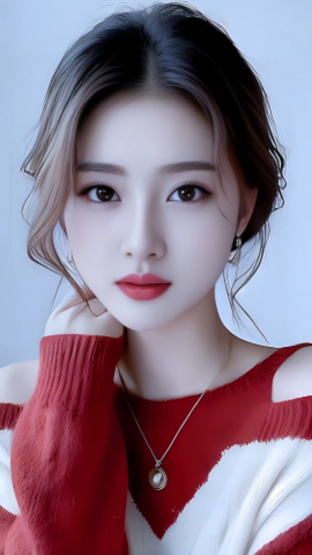 她的棕色眼睛深邃如海,仿佛能洞察一切.