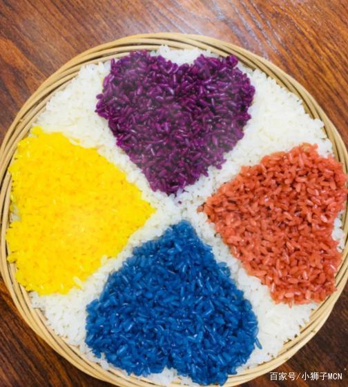 绿色健康的五色糯米饭的做法,美物食物灵感迸发,已经要流口水啦