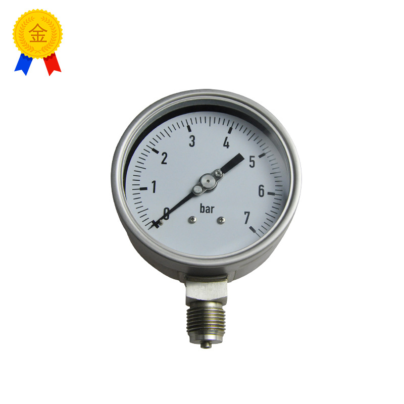 厂家定制径向轴向全不锈钢压力表汽车维修充油压力表气压表