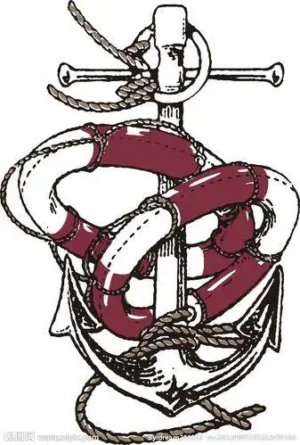 高清分层图图片一种船锚制造技术手绘插画图腾矢量图下载黑白简笔画