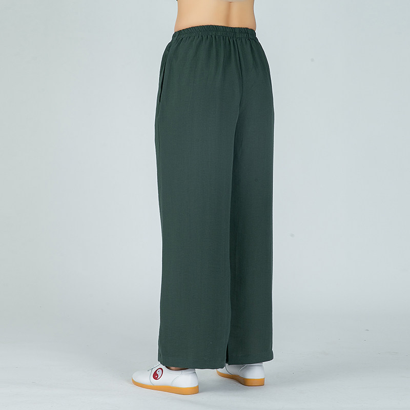 武农太极裤子春秋亚麻男女晨练练功锻炼武术太极服