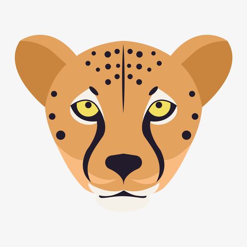 关键词:黑色棕色一头豹子头像动物卡通手绘