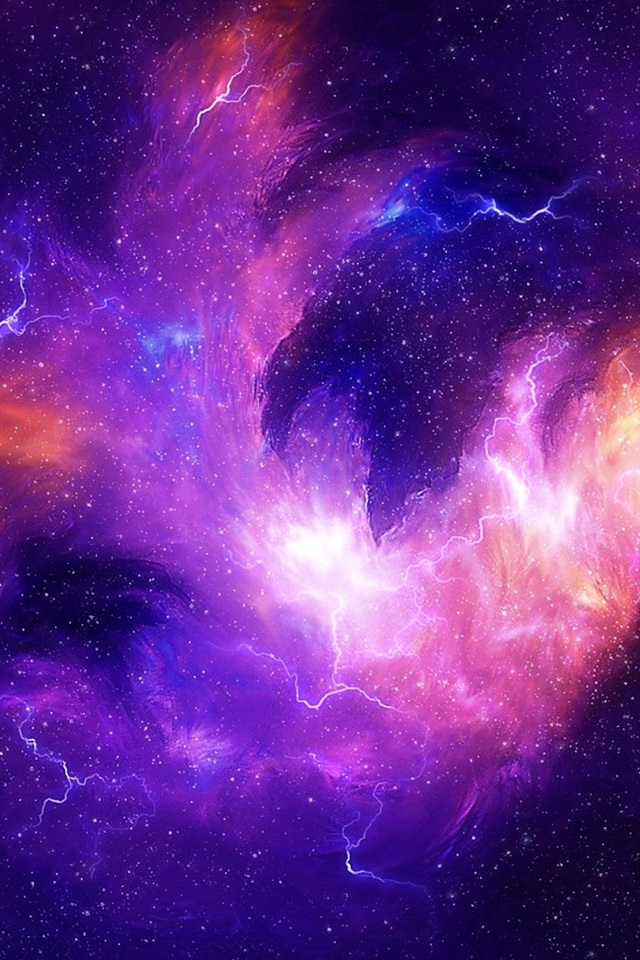 iphone 壁纸 星星,宇宙,星云,紫色光