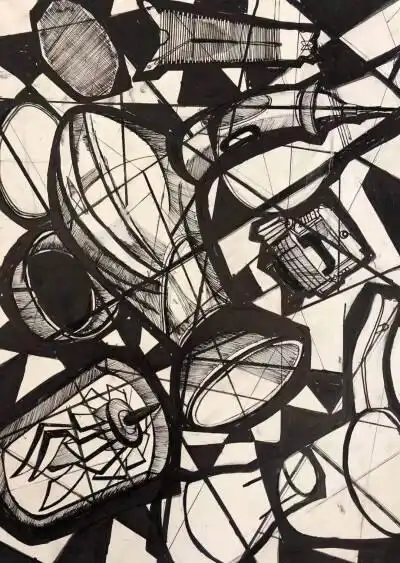 ps分解与重构ppt重构作品分解重构船简笔画设计素描—山竹写生(4开)