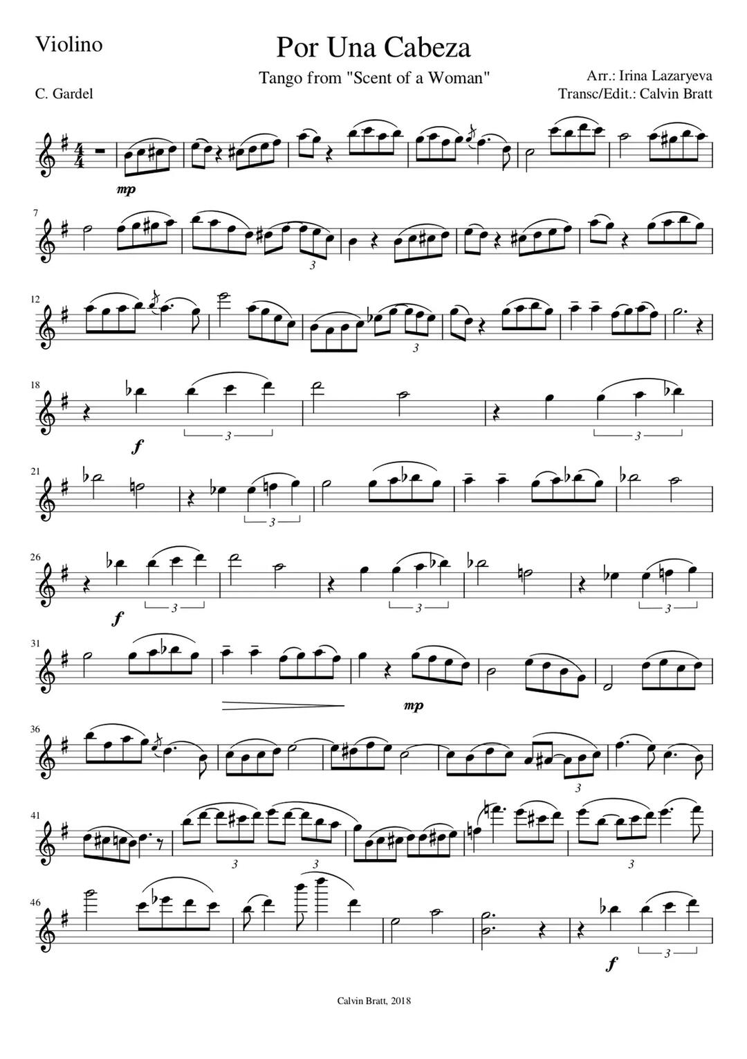 一步之遥只差一步porunacabeza小提琴谱