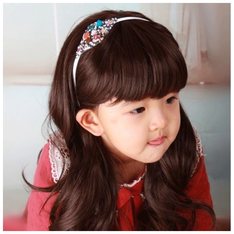 女孩假发 小孩女宝宝假发女童假发公主婴儿假发帽 蘑菇头黑色