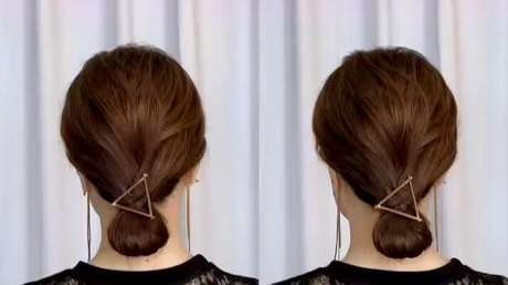 简约低丸子头,上班族速扎发型,超级简单又好看