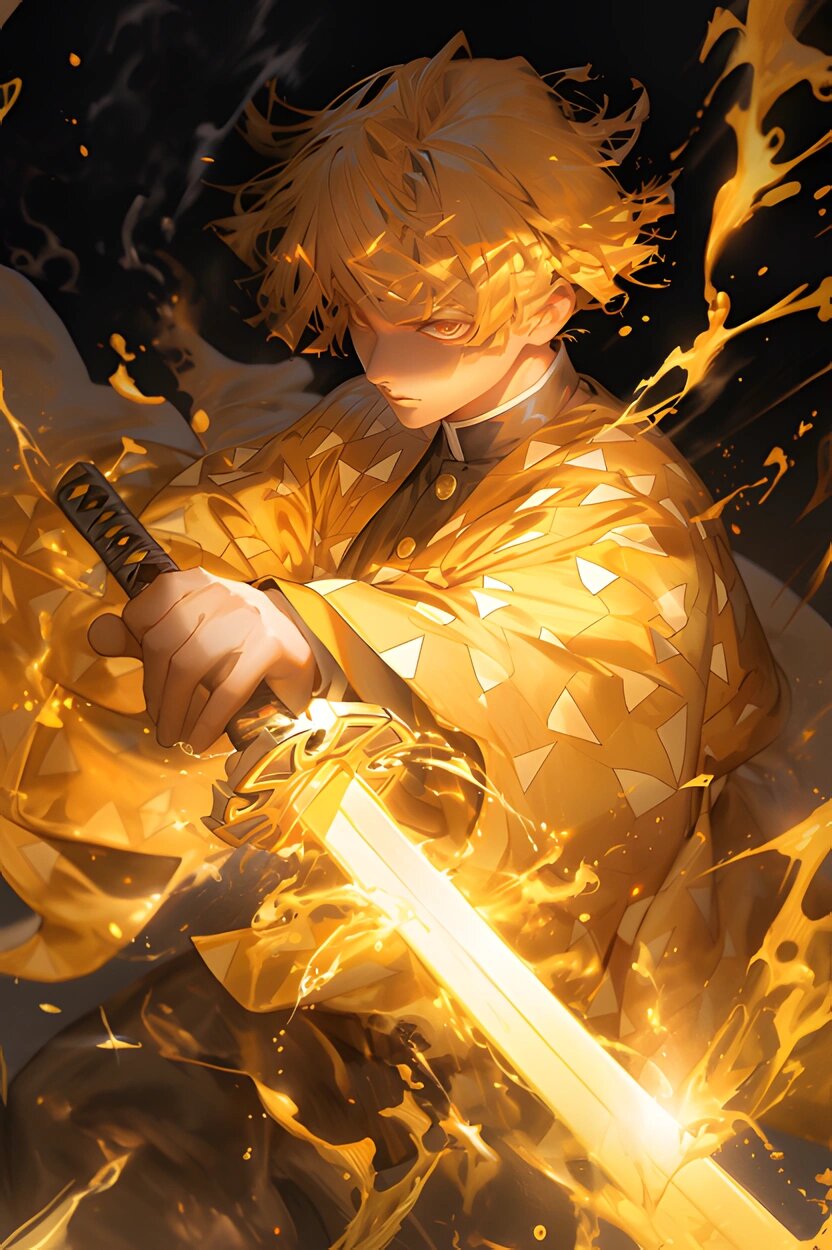 鬼灭之刃 | 手机壁纸 | 我妻善逸 "要成为鬼猎士,就绝对不可有退缩之