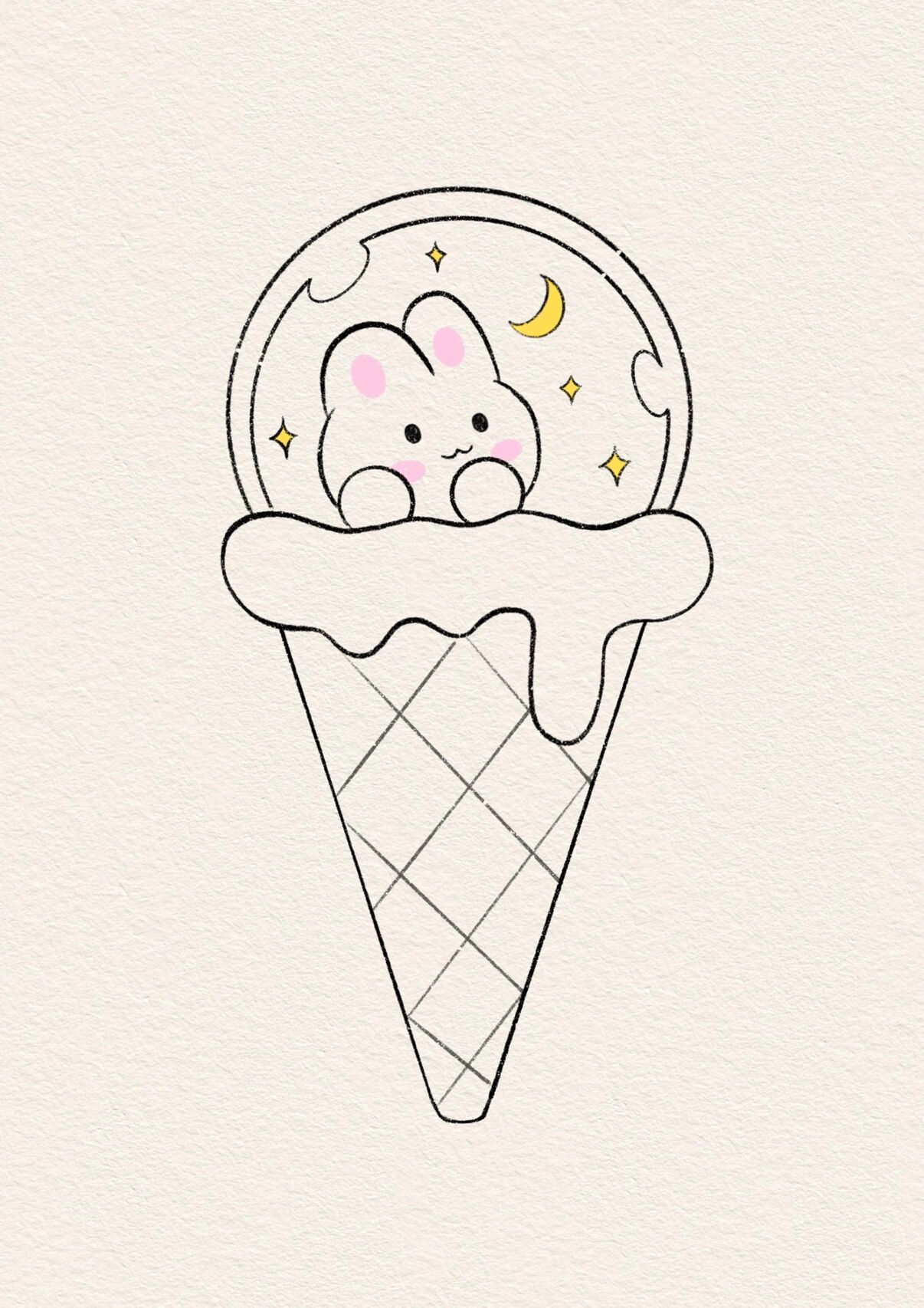 快乐入夏01可爱甜甜冰淇淋|简笔画教程