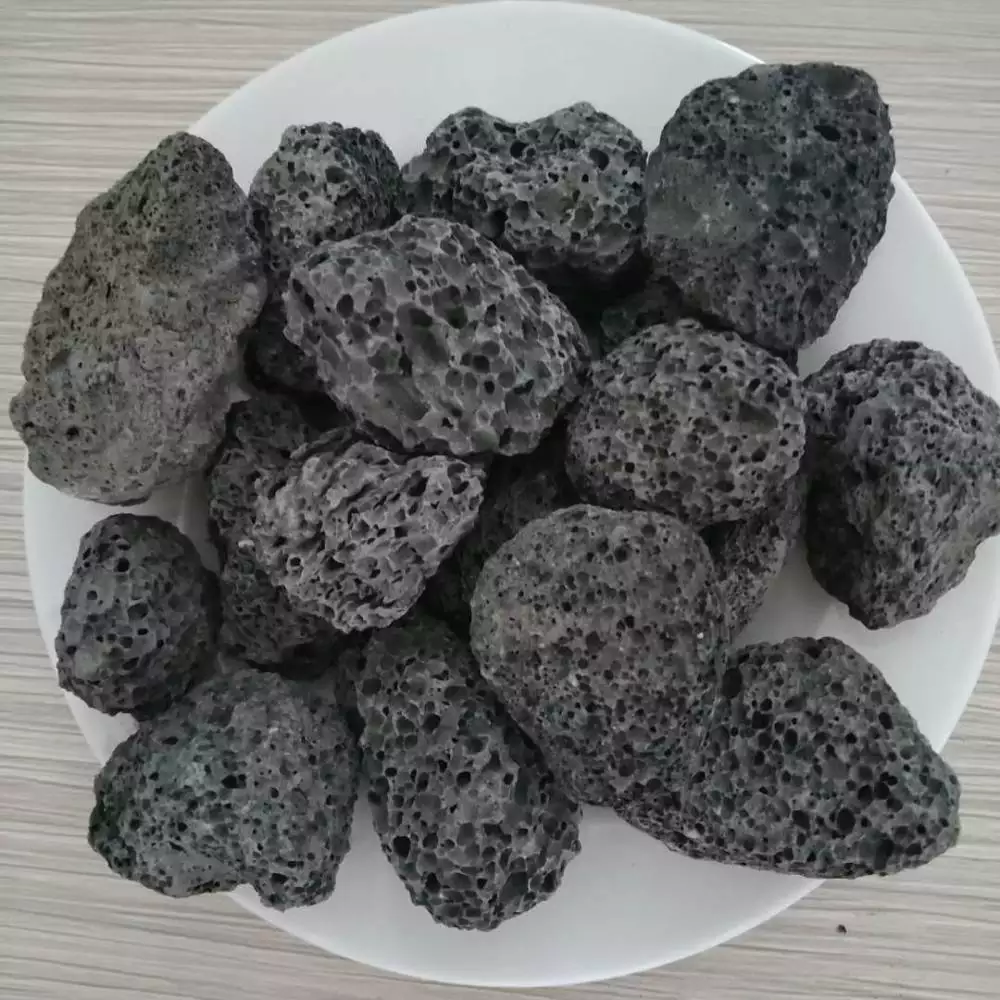 多规格火山岩滤料火山石颗粒滤料红色黑色水过滤用火山石