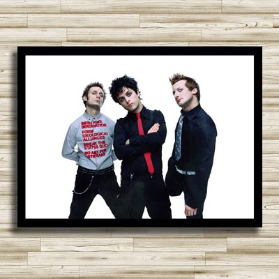 摇滚朋克乐队海报 音乐实木个性有框画装饰画挂画 green day绿日