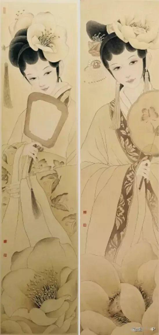 超级大美的十二花神图欣赏付洛红的工笔仕女画