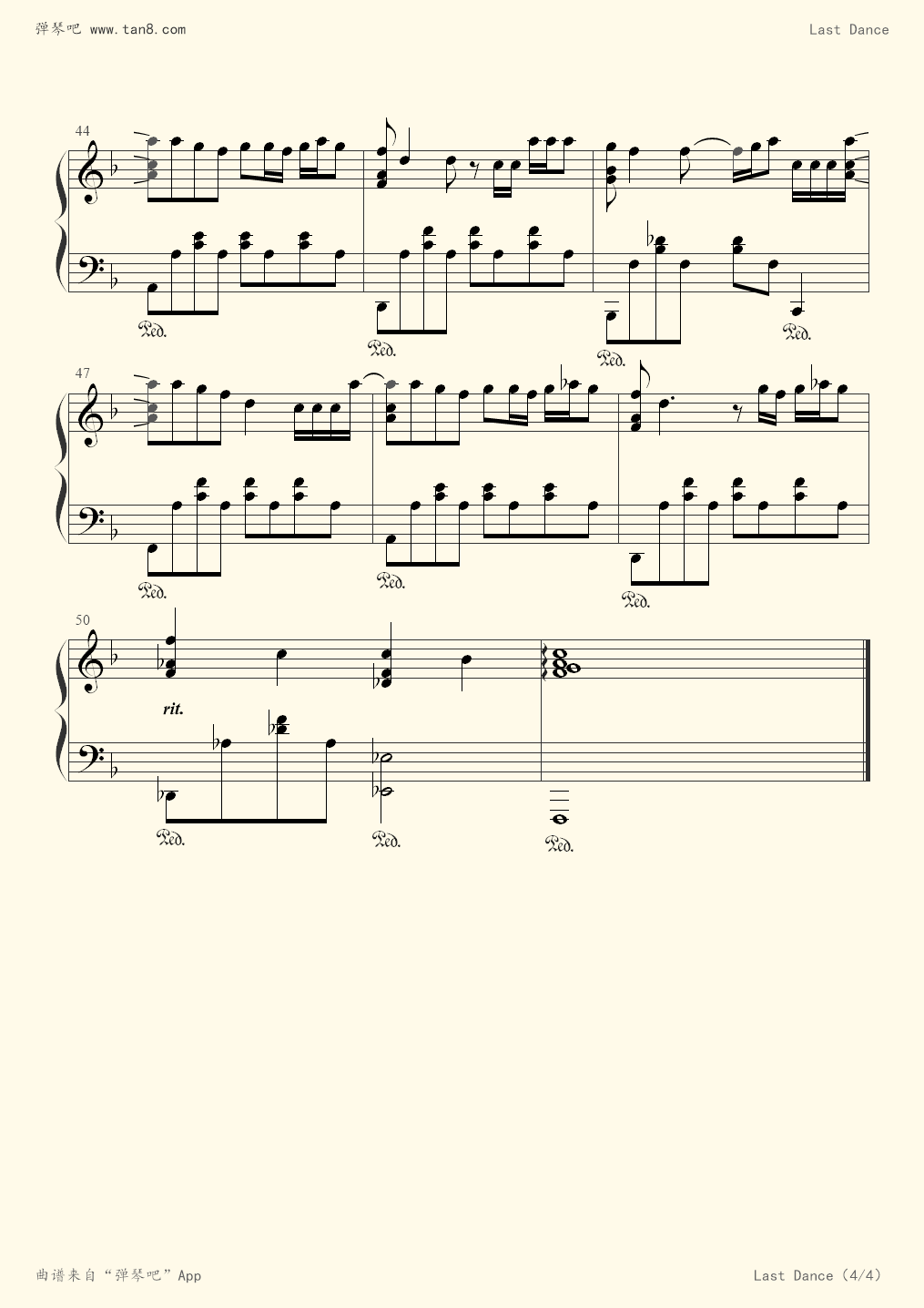 钢琴谱 - last dance(bigbang,made)