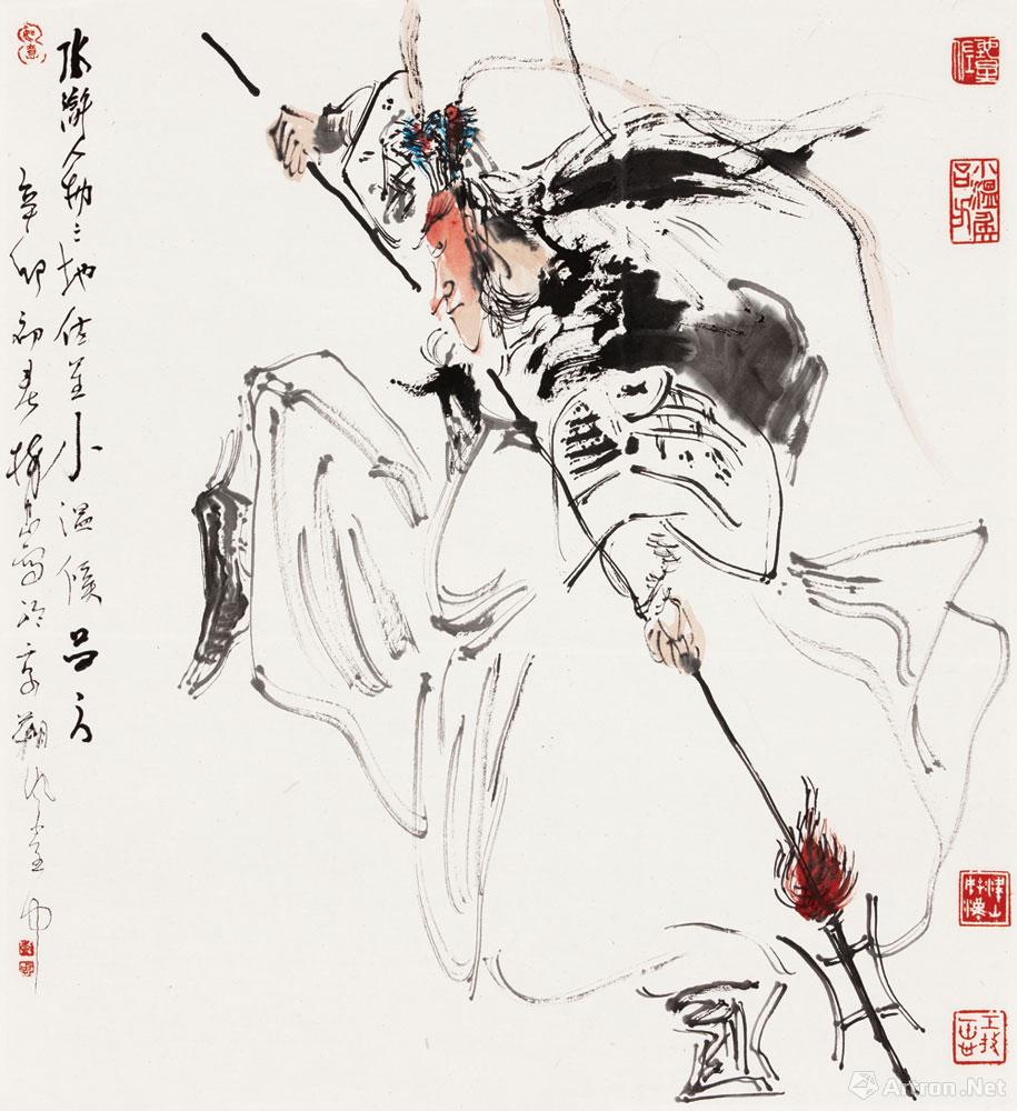 地佐星 小温侯 吕方_水浒人物_王树忠作品展_王树忠在线作品_王树忠