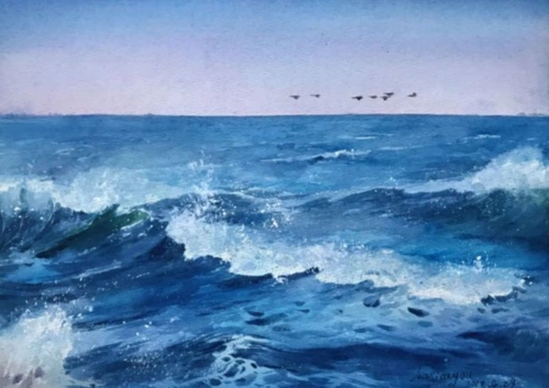 大海水彩绘制教程