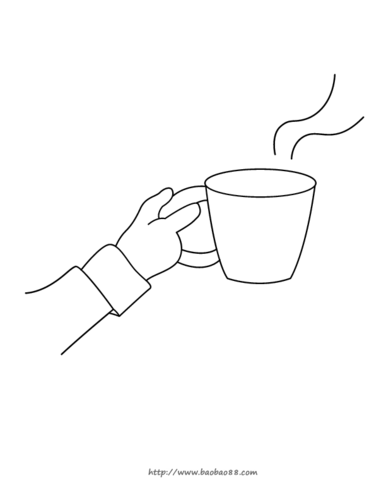 拿杯子接水的简笔画
