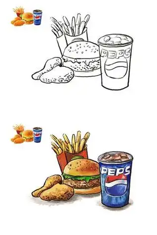 炸鸡鸡腿鸡翅免抠png透明图层素材ins简笔画之鸡腿95|超可爱简单手帐