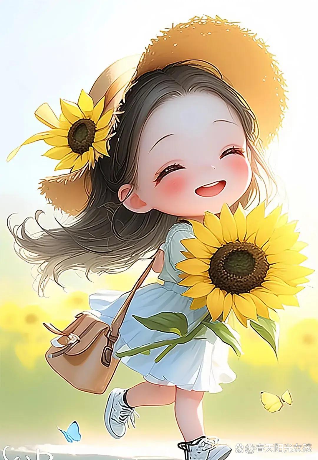 阳光下,小女孩手捧向阳光,笑容如一缕暖阳,温暖了全世界.