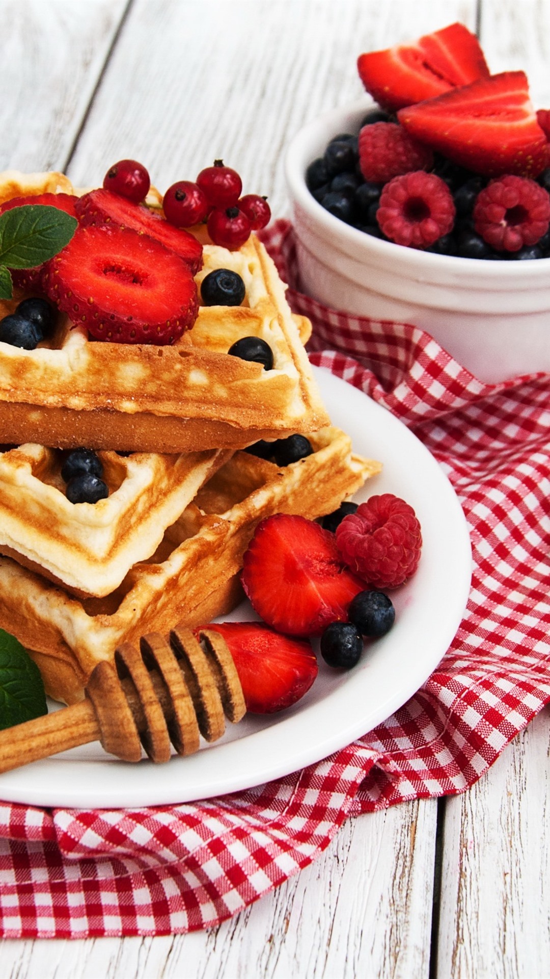 华夫饼,浆果,食物