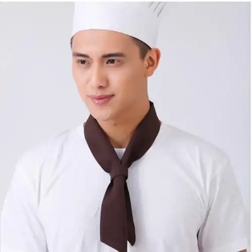 厨师领结厨师服黄蓝绿红色领巾棉厨师三角汉巾服务员领结酒店餐厅西餐