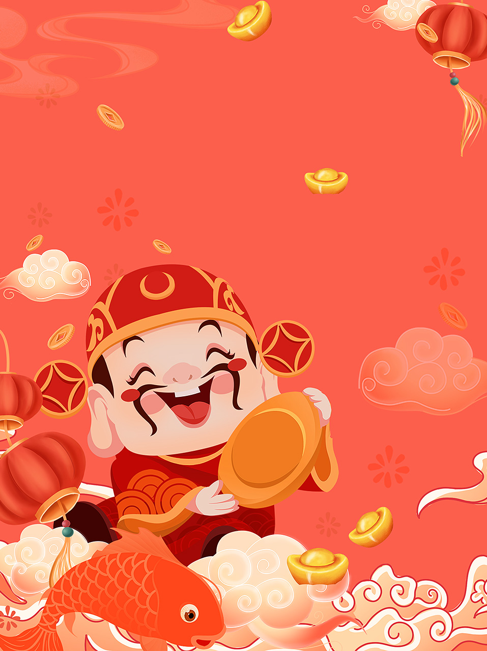 非常精美的财源滚滚主题微信红包封面