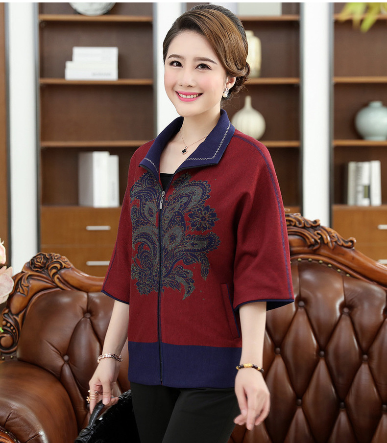 中老年女装春秋装外套2017新款上衣4050岁60妈妈装秋装半袖风衣