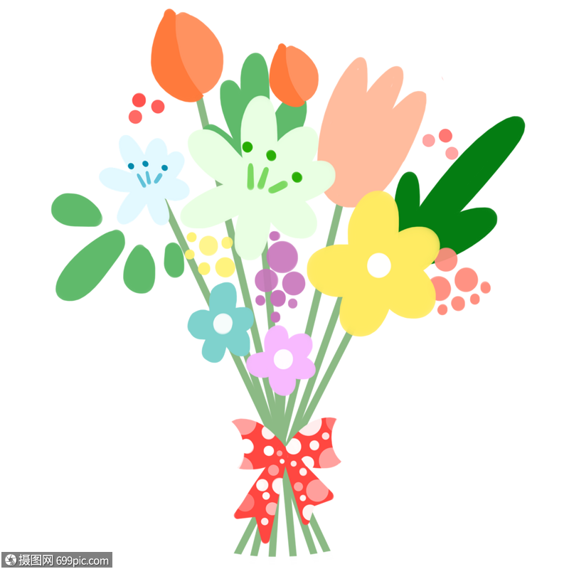 鲜花卡通手绘植物素材