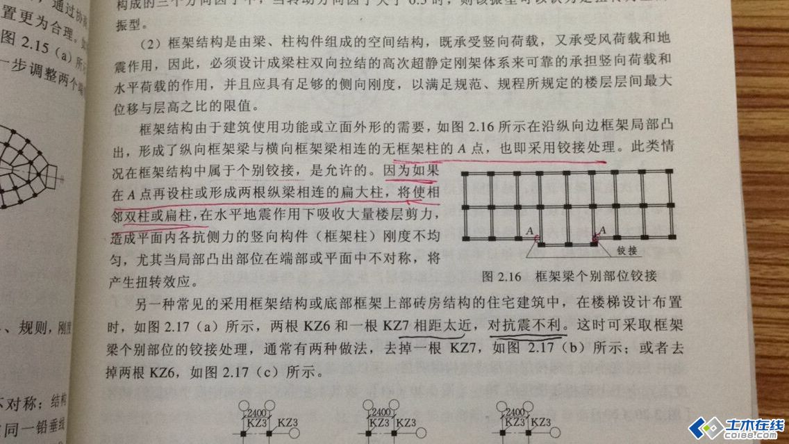 纵向框架梁与横向框架梁相连的无框架柱点a,要采用铰接处理吗?