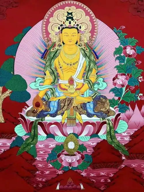 026 藏传地藏王菩萨 kumarlama 50*75cm 尼泊尔唐卡