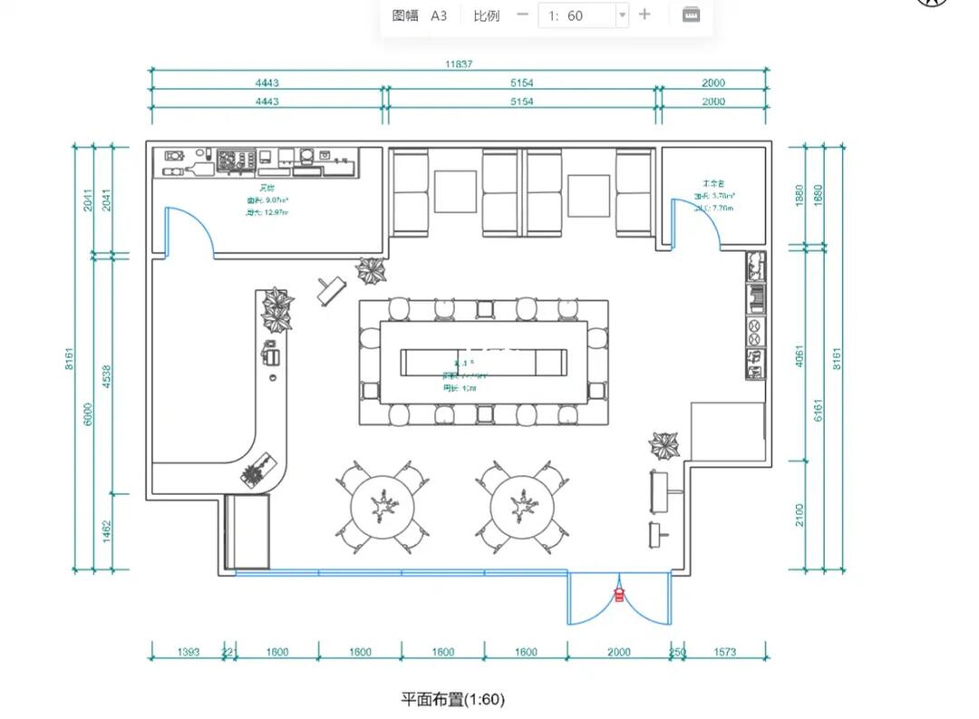 咖啡厅的平面图