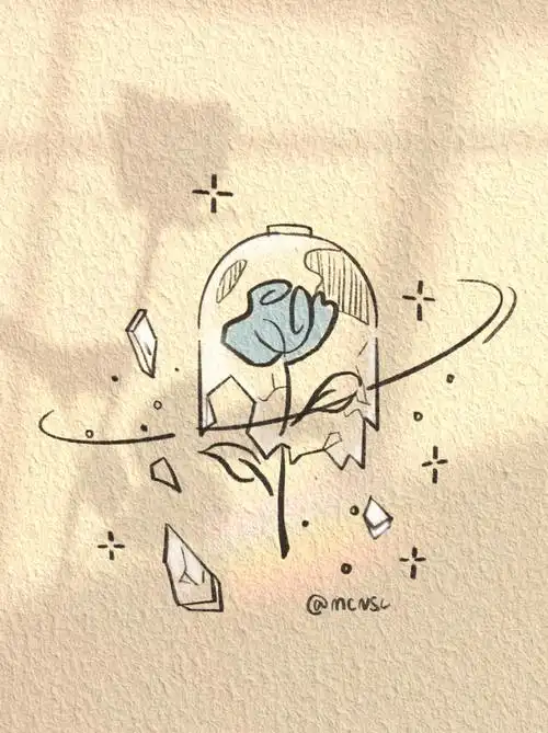 治愈系简笔画玫瑰无原则心动至上