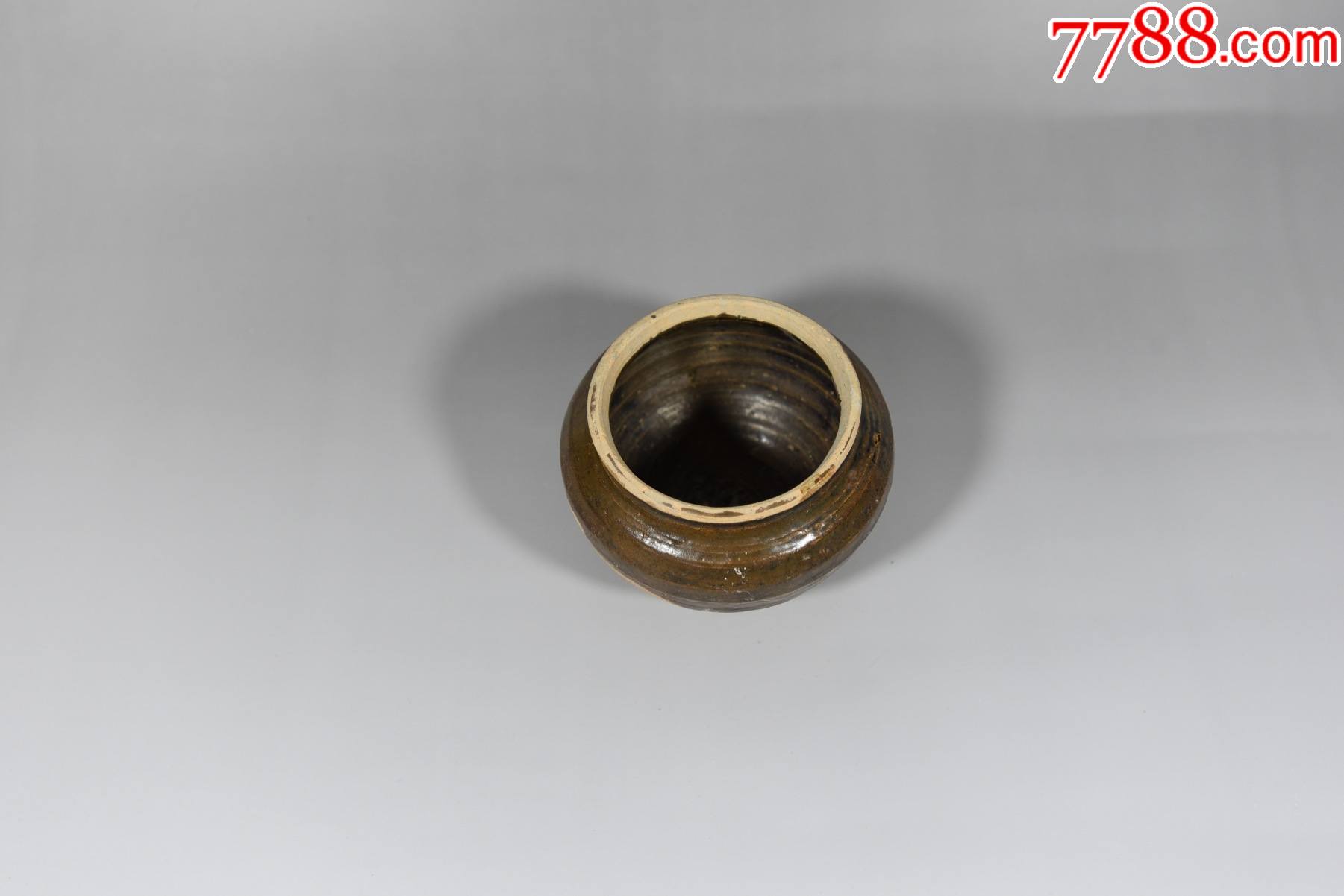 高古老瓷器元代酱釉小罐