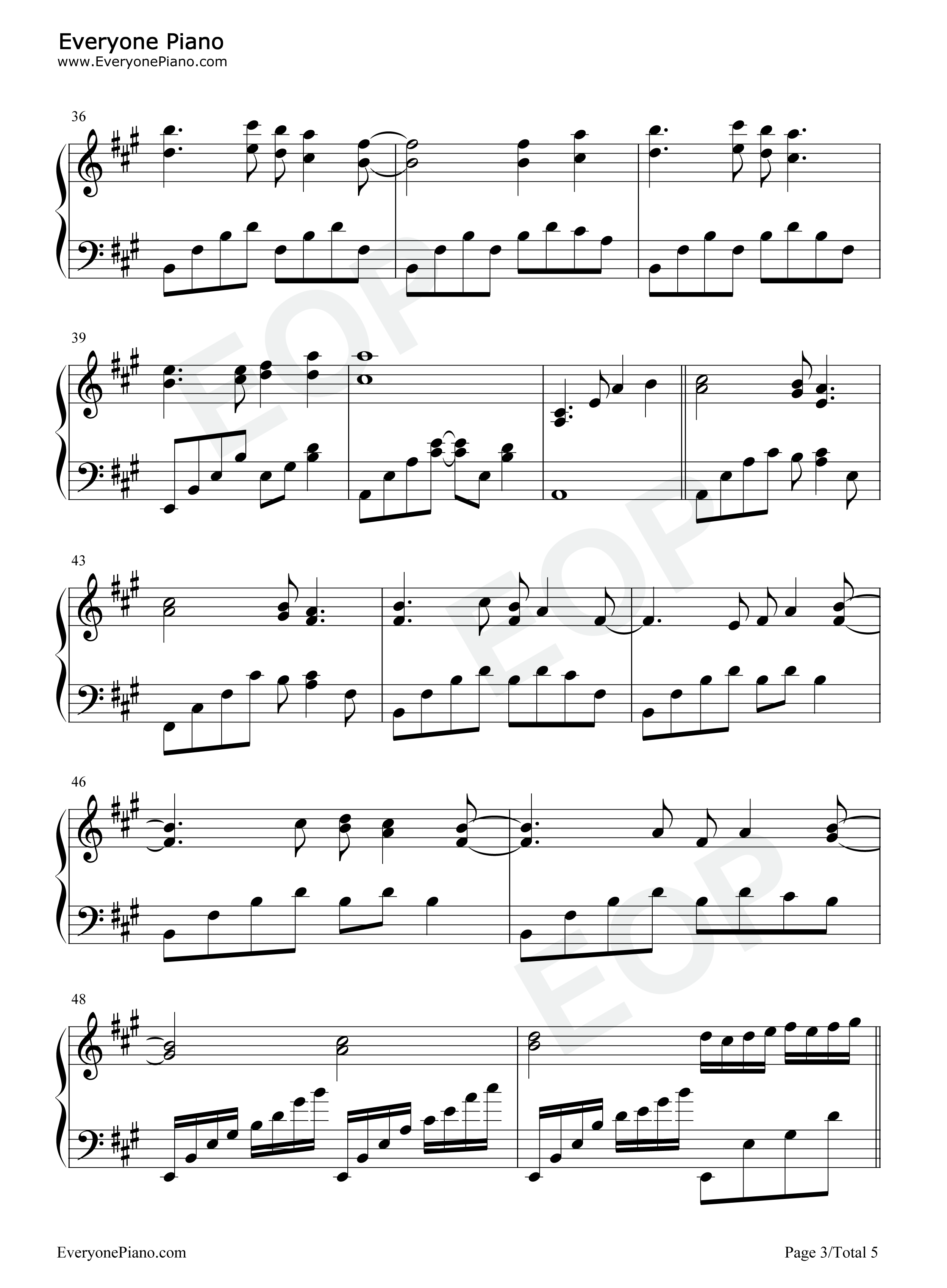 five hundred miles-500 miles-醉乡民谣主题曲五线谱预览3-钢琴谱