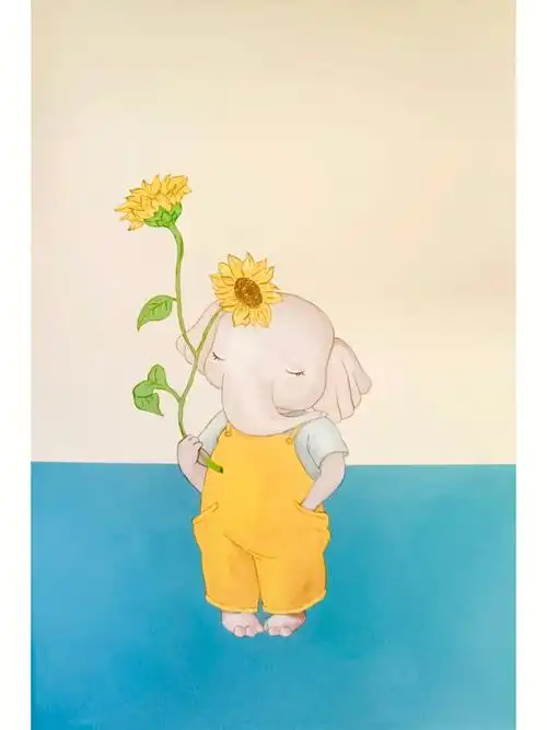 一组可爱的墙绘