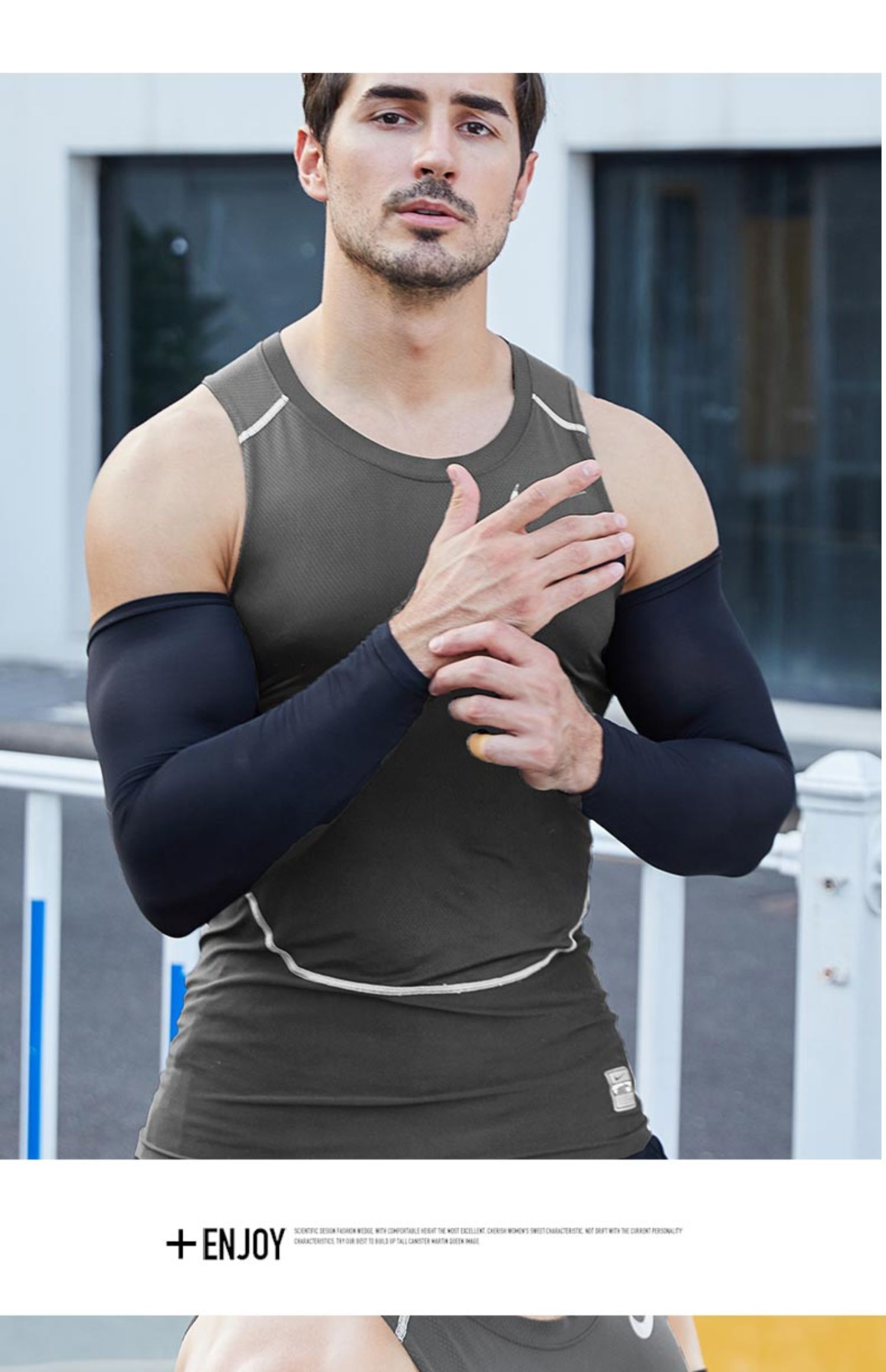 new lake加大码冰丝防晒袖套男加肥宽松版护臂防 冰袖夏薄护臂手臂套