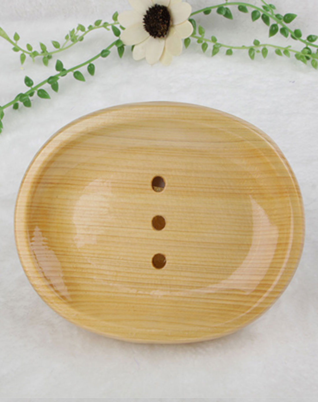 天然木制椭圆形皂盘