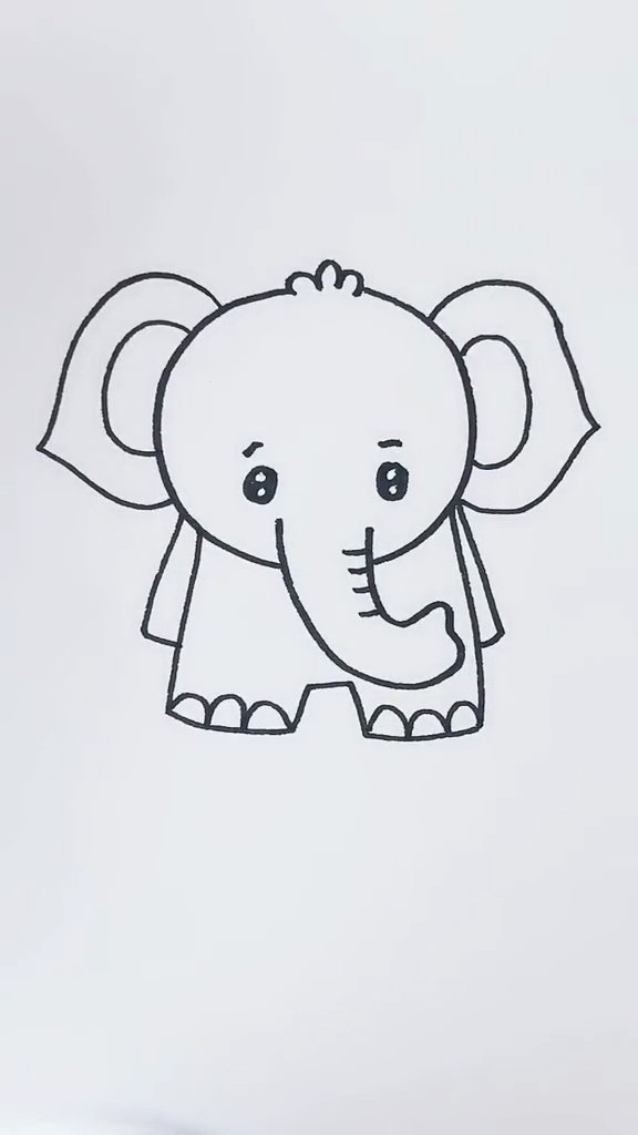画画原来如此简单#画大象#简笔画#儿童画