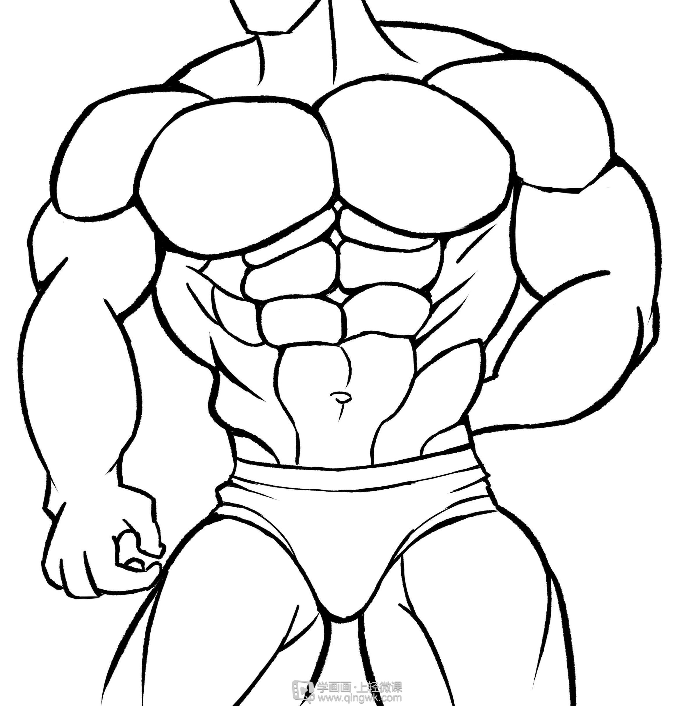 临摹男性肌肉角色人物肌肉绘画训练
