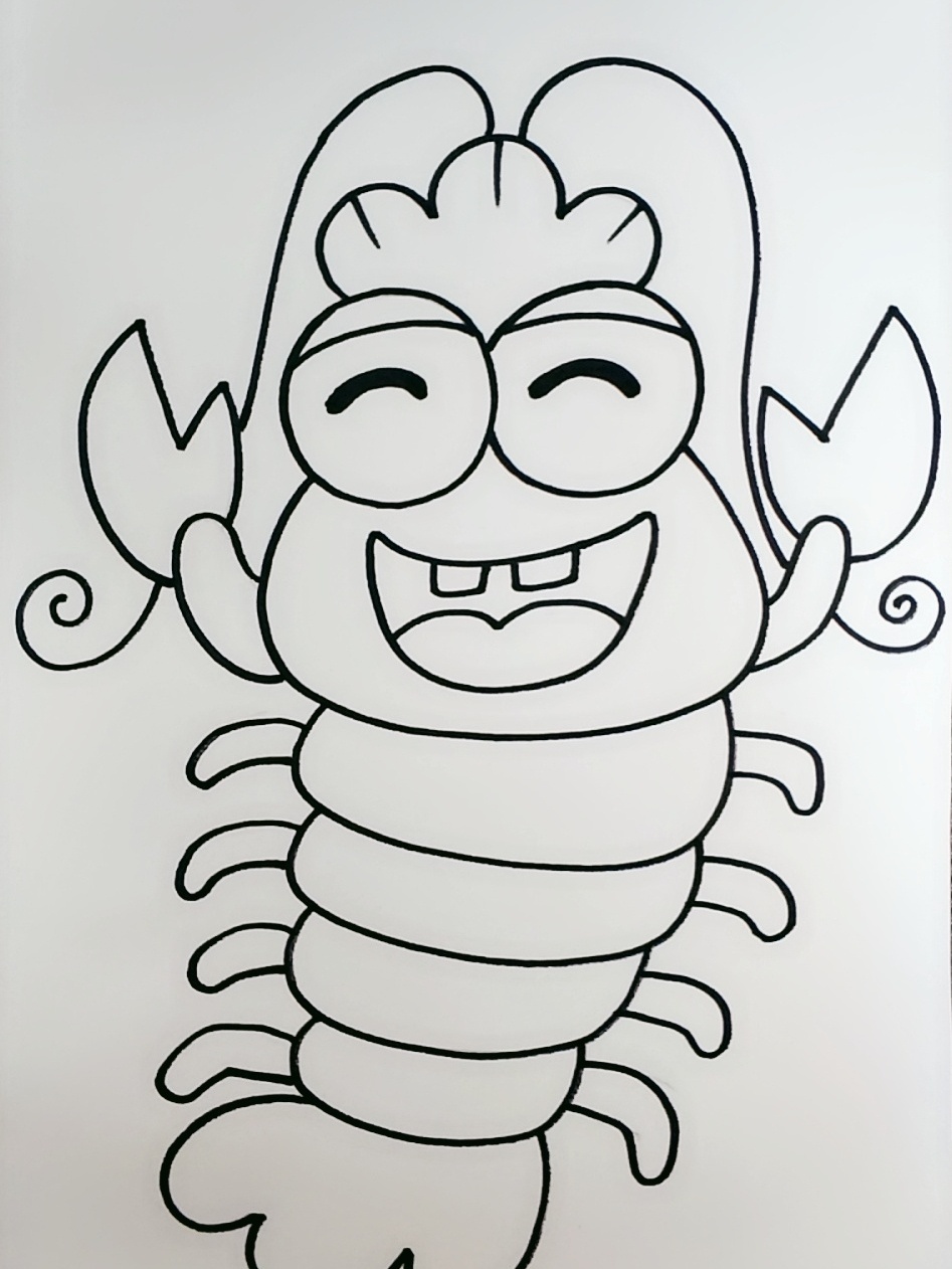简笔画龙虾