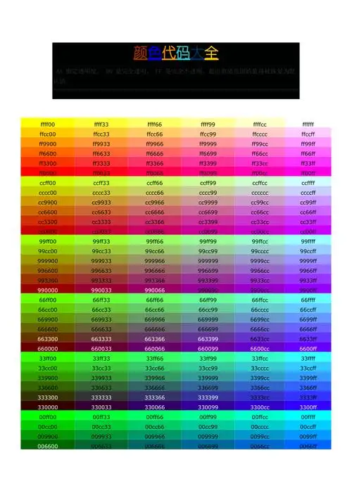 安卓颜色代码表