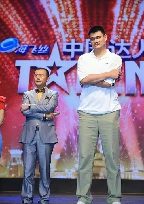 佟丽娅爬椅子与孙明明合照 揭明星与巨人合影冷萌画风