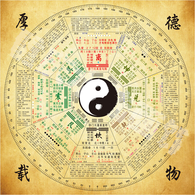 skidsskdd太极八卦图易经周易八卦详解图中医五行节气八卦图装饰画