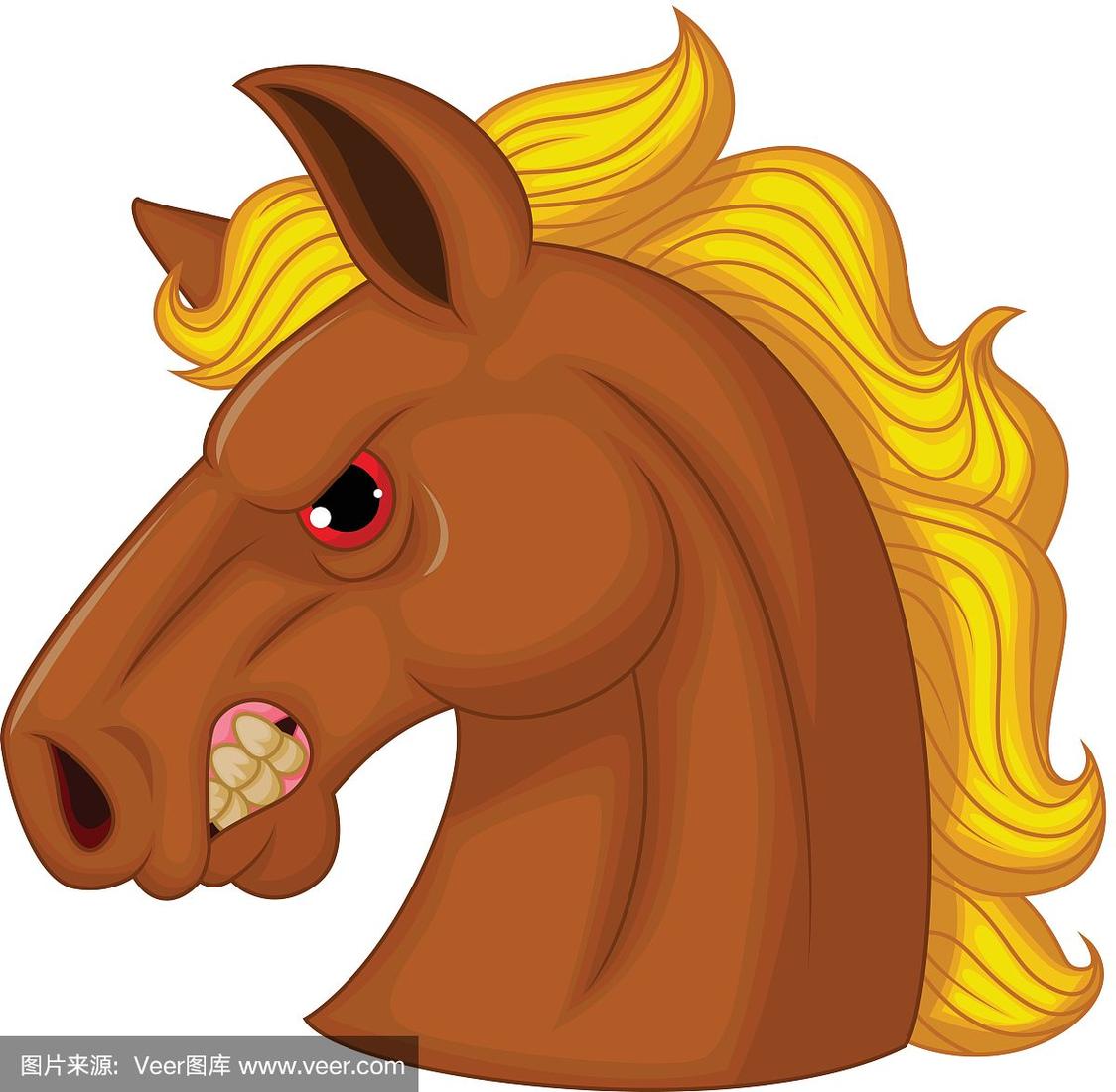 愤怒的马头卡通人物