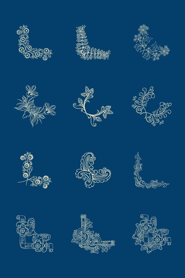 干货!收藏中国风图案 花纹传统古典图案 边框底纹 矢量图案