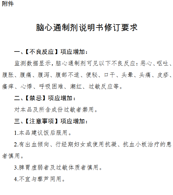国家药监局修订"脑心通制剂"说明书:新增10多项不良反应 脑心通为步长